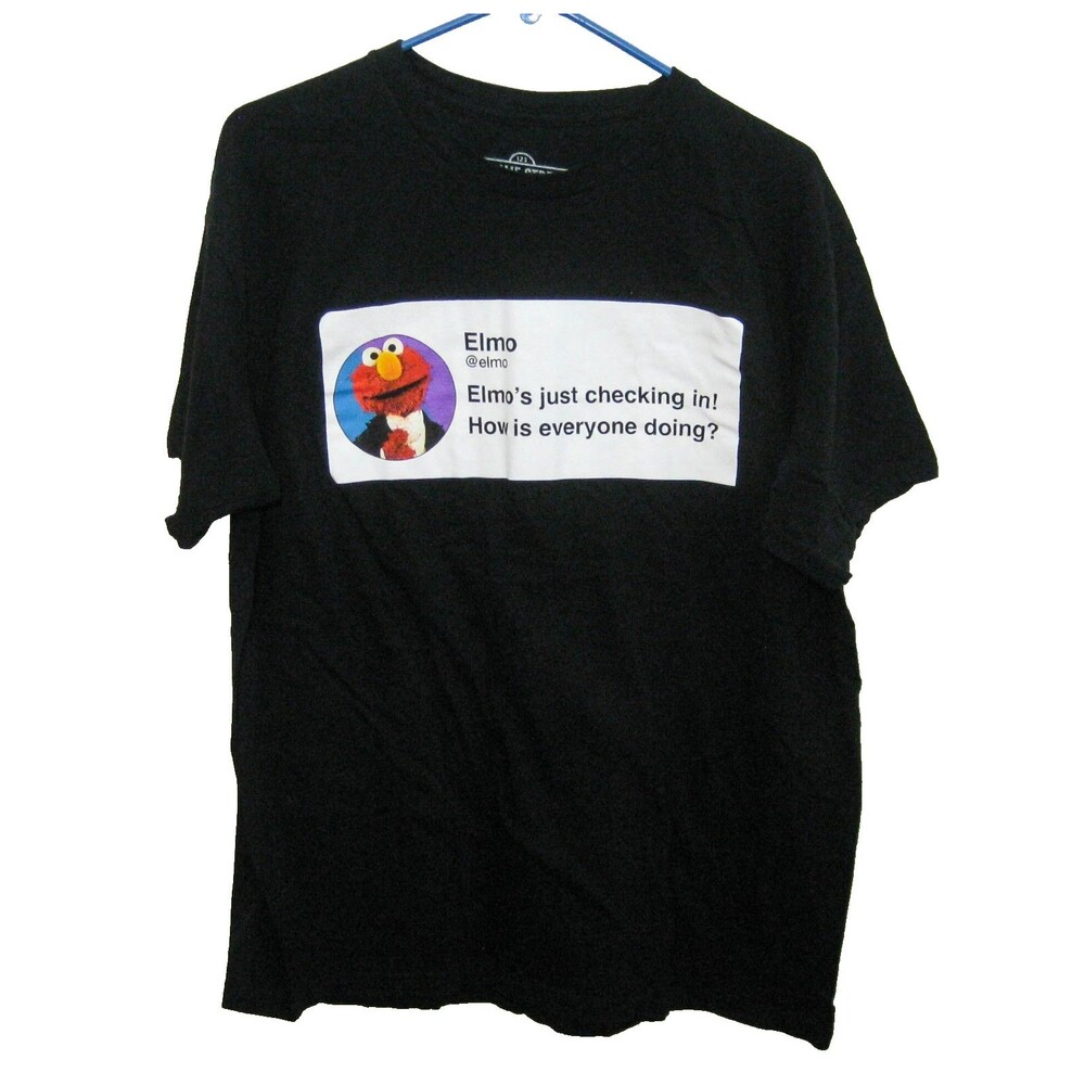 ELMO Sesame Street Women's (Size XL) Black Short Sleeve Graphic T-Shirt Top
